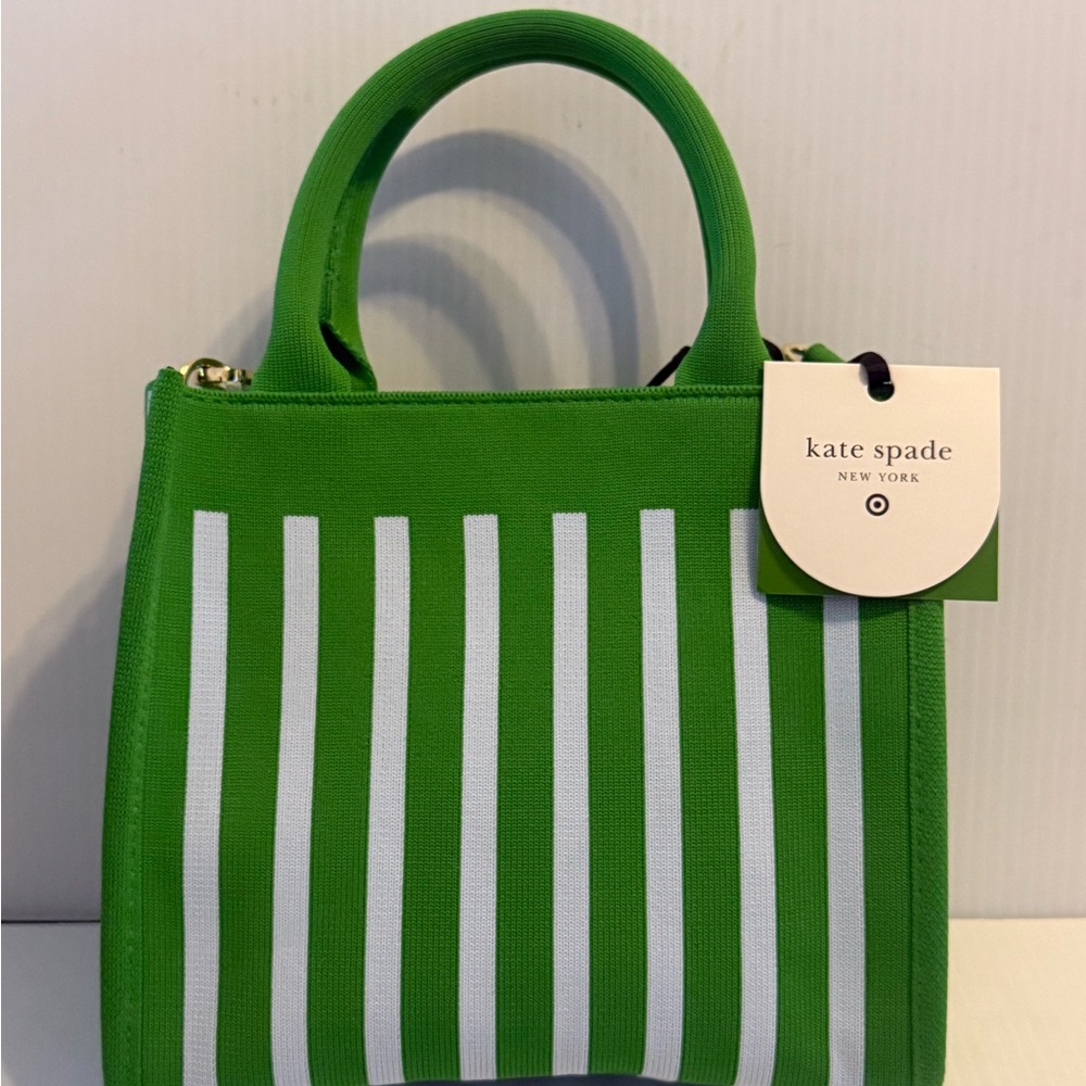 Kate Spade New York X Target Stripe Knit Crossbody Bag Green IN HAND
